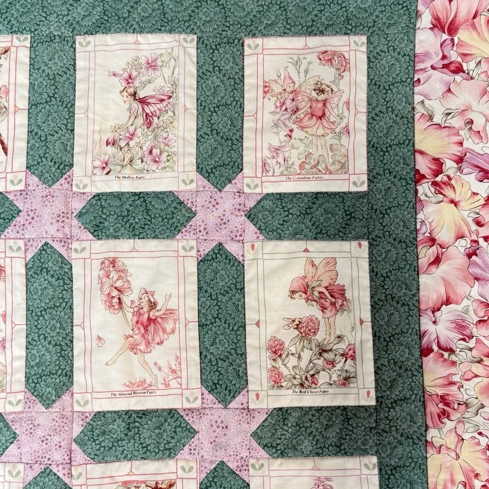 Finished Handcrafted Flower Fairies wall‎ Hanging 32LX28W #8621